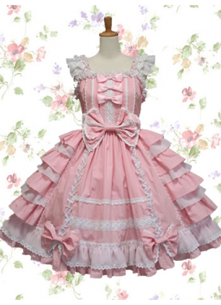 pink and white lolita dress