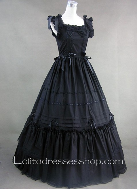 Cheap Black Bows Ruffle Ribbon decoration Gothic Victorian Lolita Dress ...