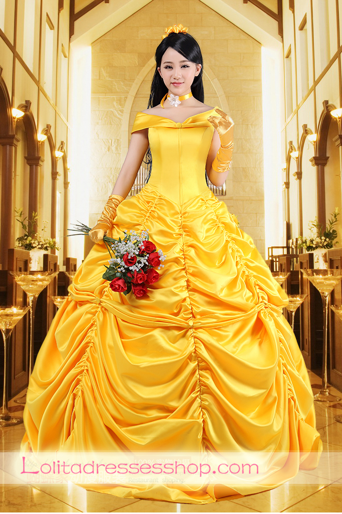 Cheap Disney Princess Beauty and the Beast Belle Cosplay Lolita Dress ...