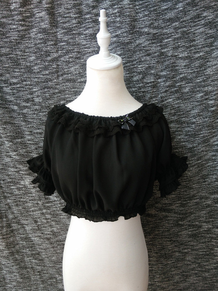 Cheap Original Summer Short Sleeved Chiffon Lace Lolita Bottoming Shirt ...