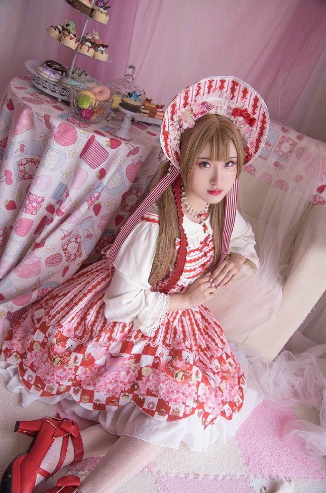 Cheap Cute lace strawberry cherry jsk dress Sale At Lolita Dresses ...